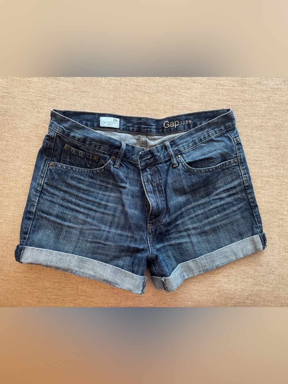 GAP Indigo Folded Hem Straight Jeans